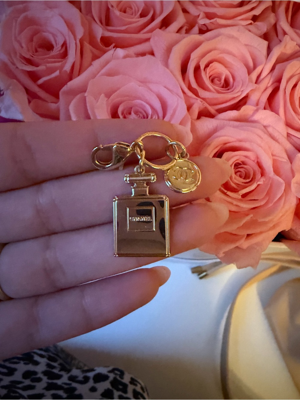 CHANEL Gold Perfume Bottle  Charm